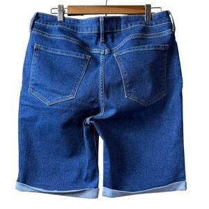 Old Navy Womens Denim Jean Shorts Cuffed Mid Rise Size 14 Summer Staple Stretch‎